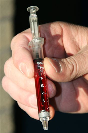 Syringe pens filled with red liquid have been causing controversy in Fife