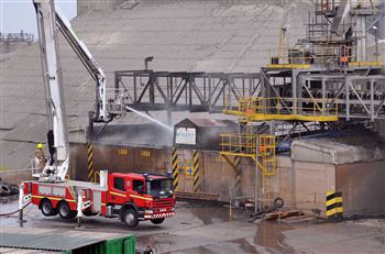 Firefighters tackle blaze at cement works