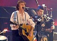 Scots pipers step forward after Sir Paul shouts Help!