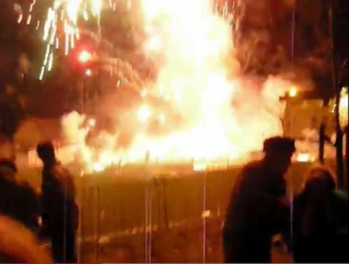 Going off with an Oxbang: Panic as dozens of fireworks explode at once