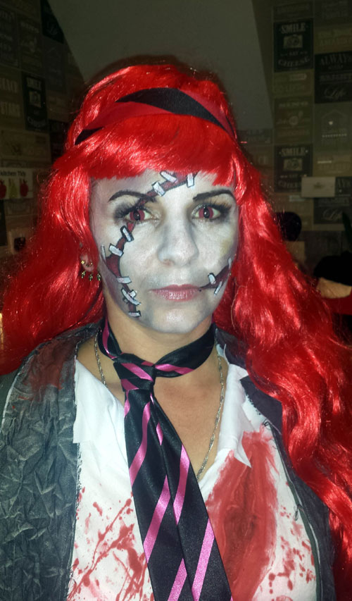 Nicola bought the £10 contact lenses to complement her Haloween costume