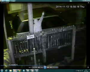 CCTV footage of the vandal who attacked Brian McPhillips vehicle