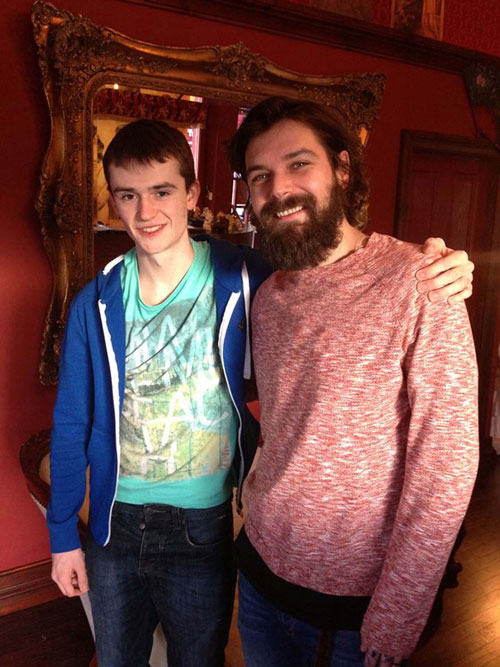 Andrew Wilson (left) met his idol when he went to get his first tattoo 