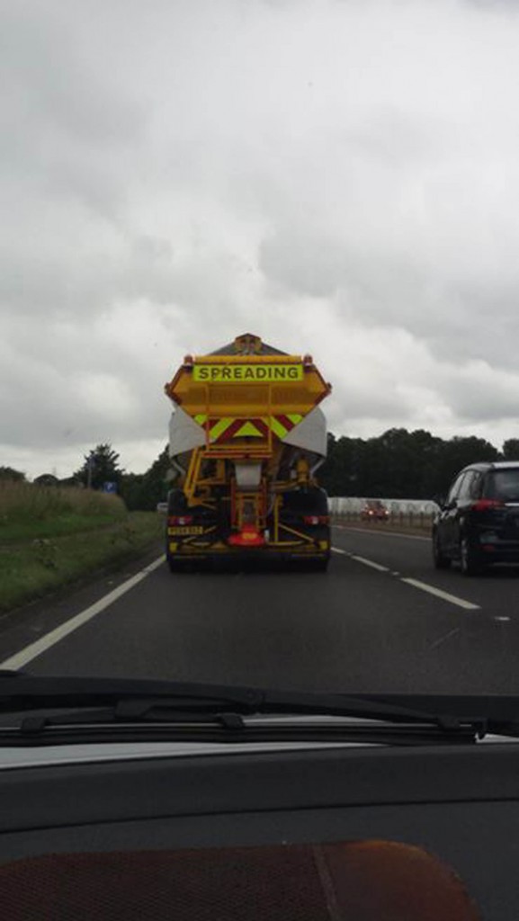 The gritter was spotted this morning