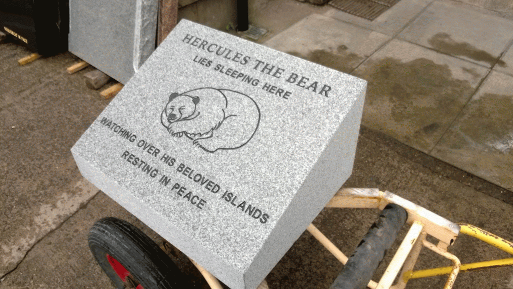 The new headstone