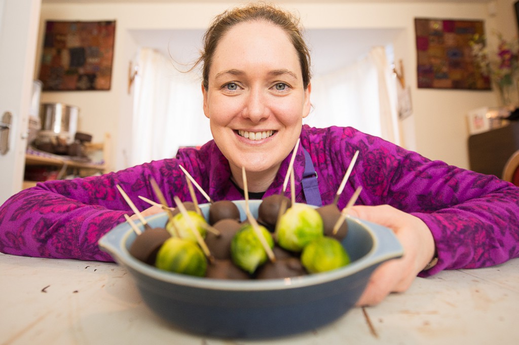 Ros Milligan, chocolatier, making chocolate covered Brussel sprouts for the chocolate fair in Perth on the 21/22 November IN PIC................. (c) Wullie Marr/DEADLINE NEWS For pic details, contact Wullie Marr........... 07989359845