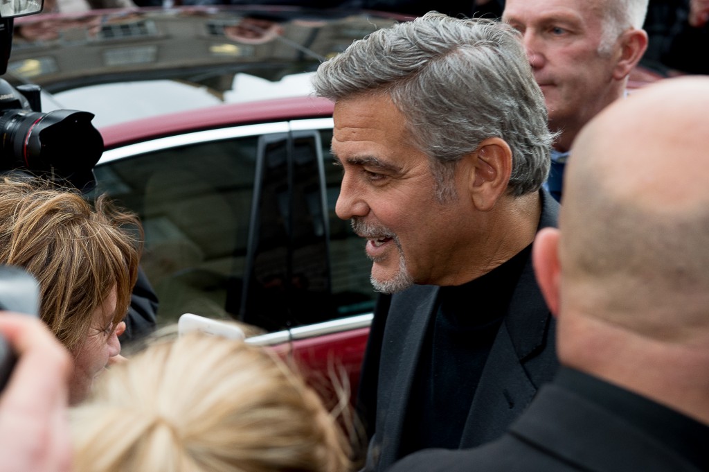 George Clooney visits Edinburgh, and lunches in Tiger Lily restruant in George St IN PIC................. (c) Lesley Garven/DEADLINE NEWS For pic details, contact Wullie Marr........... 07989359845