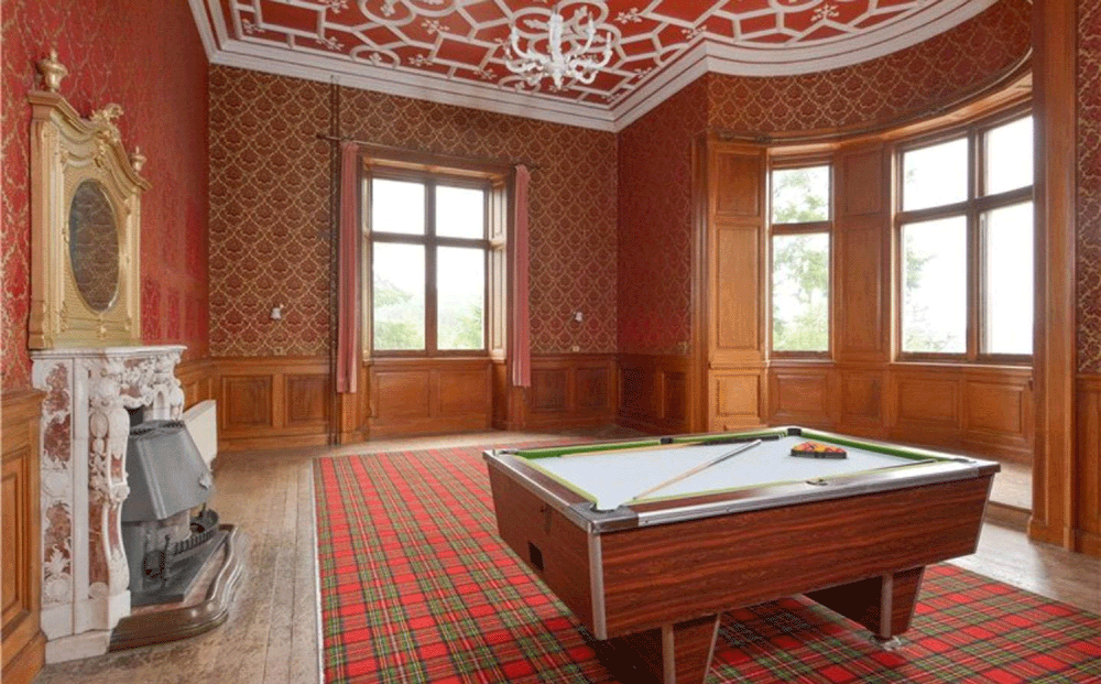 A billiards room is one of the castle's many features