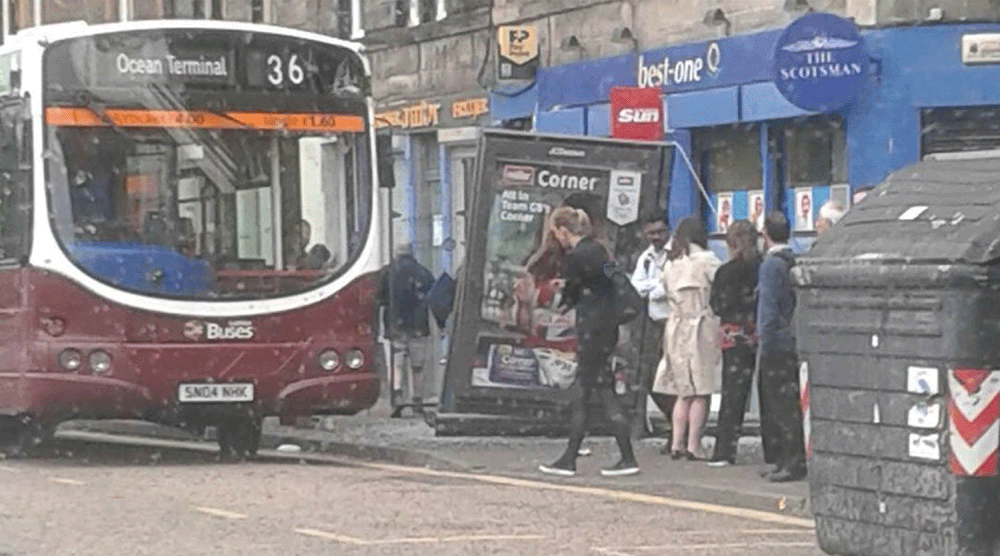The smash completely destroyed the bus stop