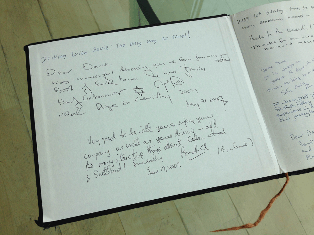 A taste of the signatures and messages in Davie's book
