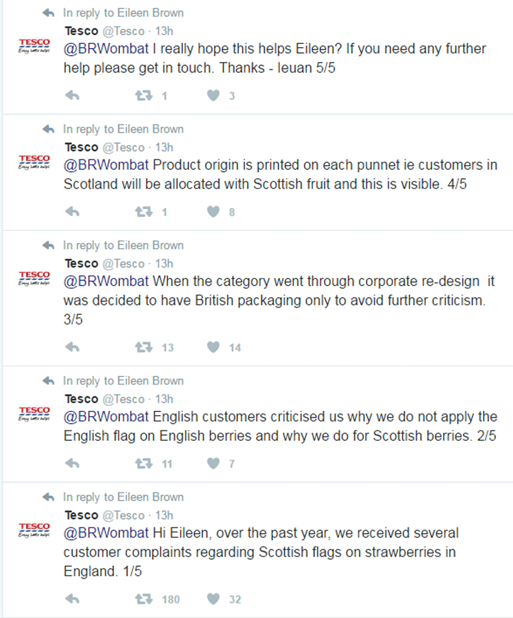 Tesco sent a lengthy reply to explain what had happened 