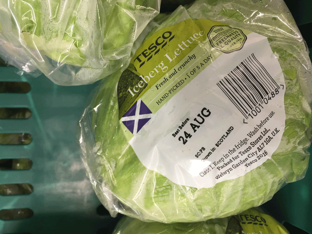 The humble iceberg lettuce was one of the only items to still fly the flag for Scotland