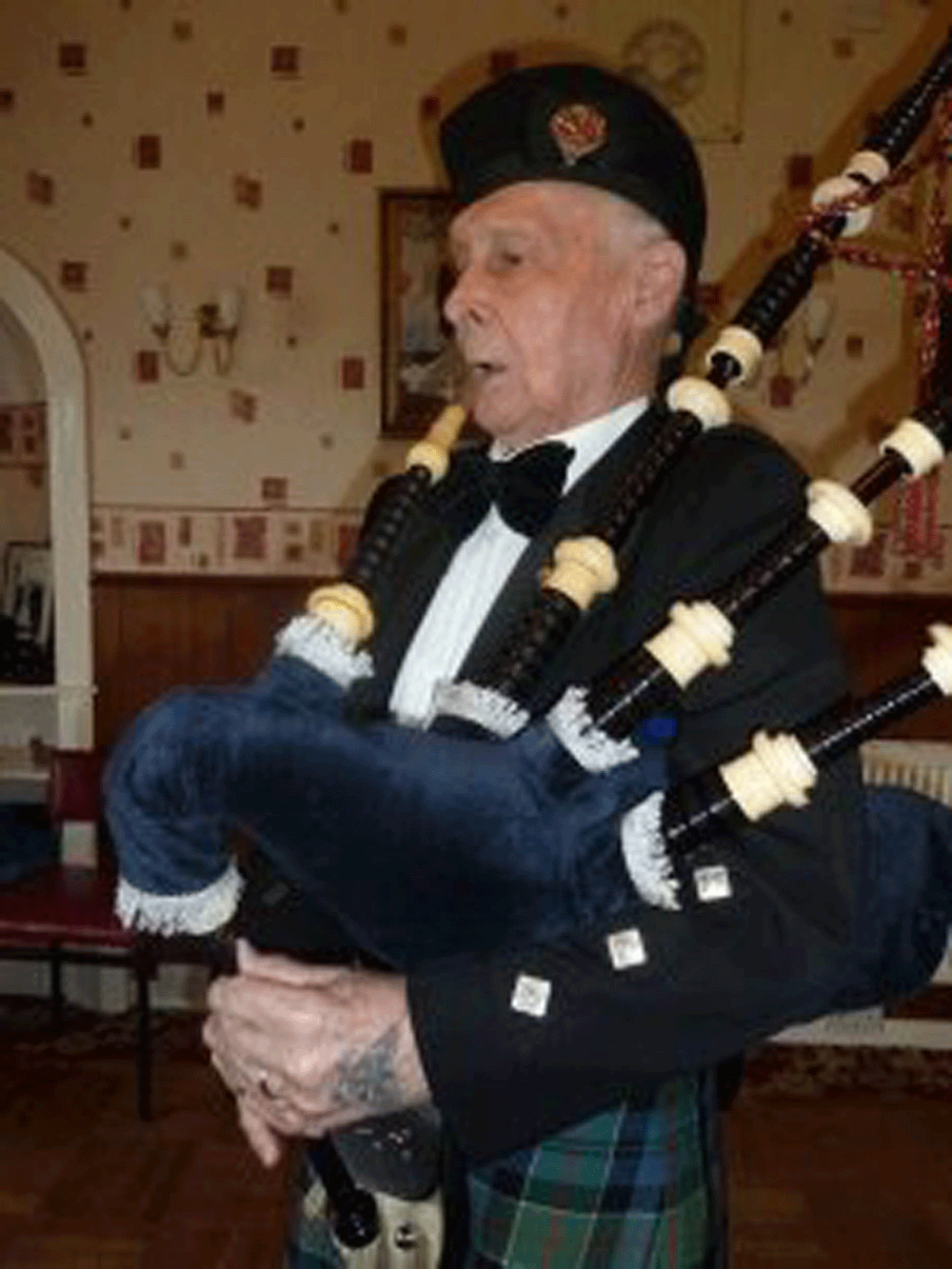 David playing his bagpipes recently