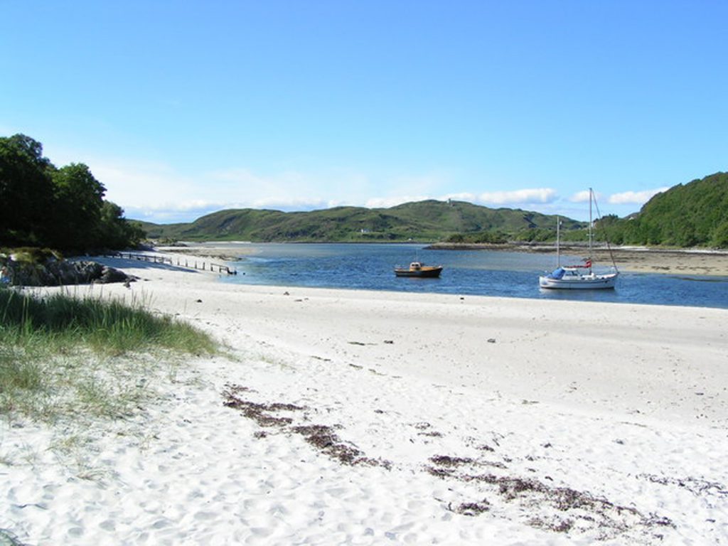 In pic: Silver Sands with cottage just visible as white speck directly above smaller boat Credit: Norrie Adamson