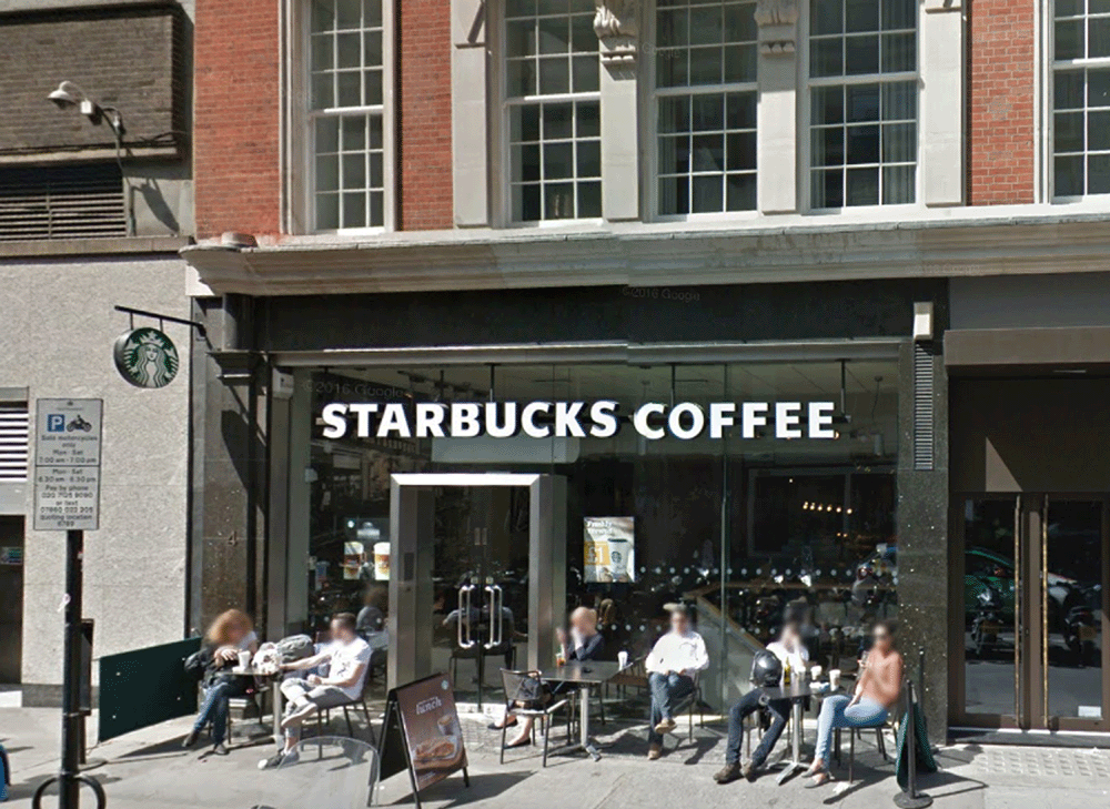 The London Starbucks where the incident is alleged to have taken place