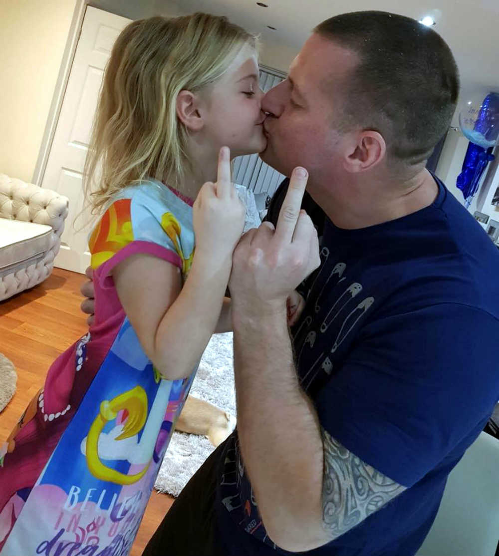 A DAD has gone viral after posting a shocking picture of his six-year-old d...