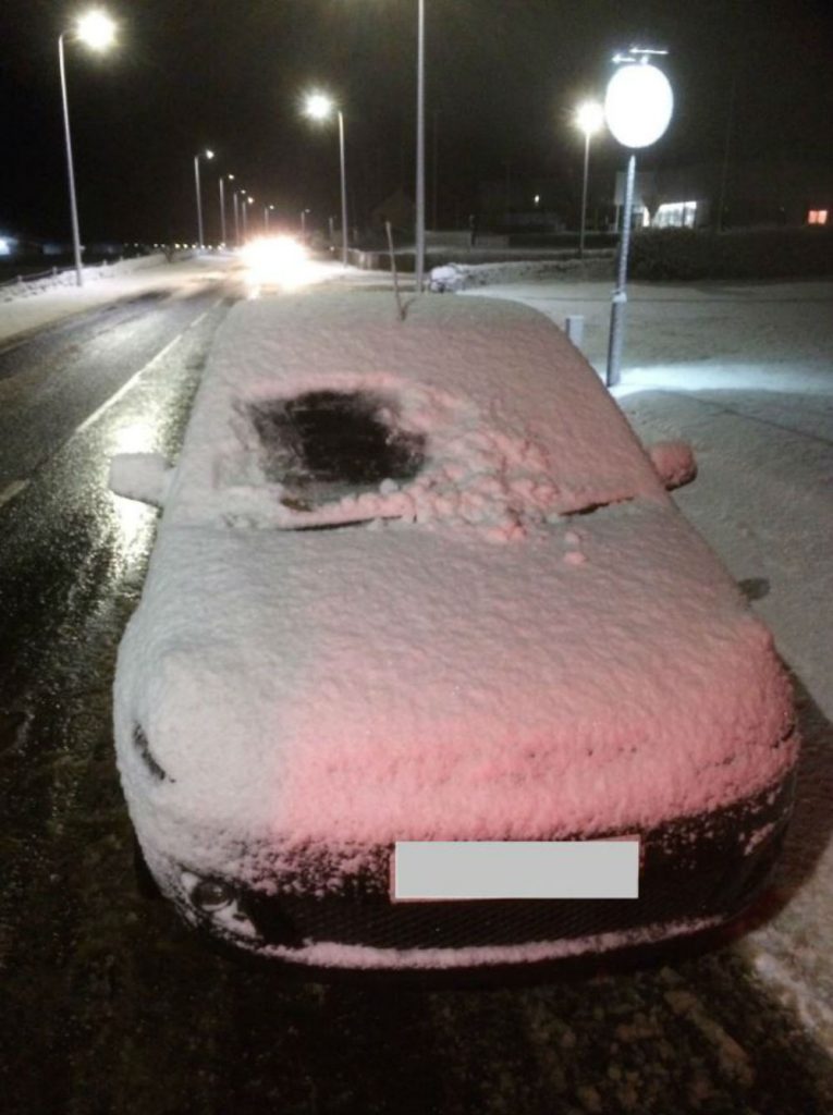 Thurso snow driver pulled over Police 