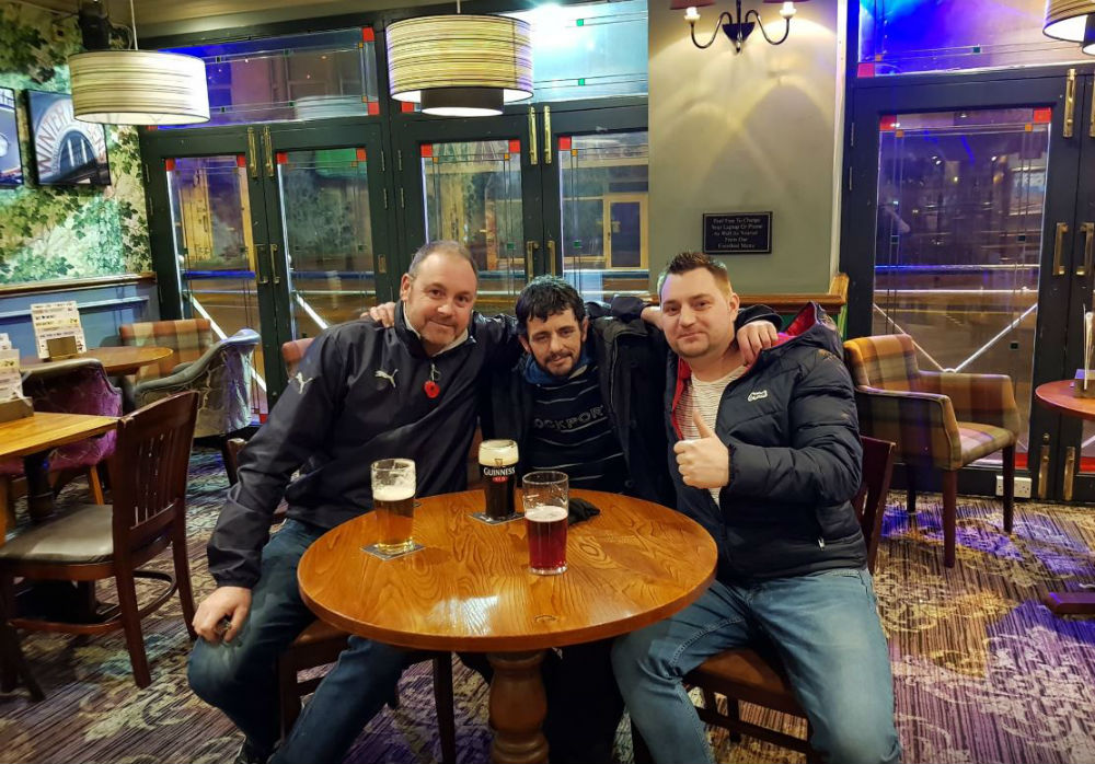 The engineers invited homeless man out for pint after being refused entry at Walkabout