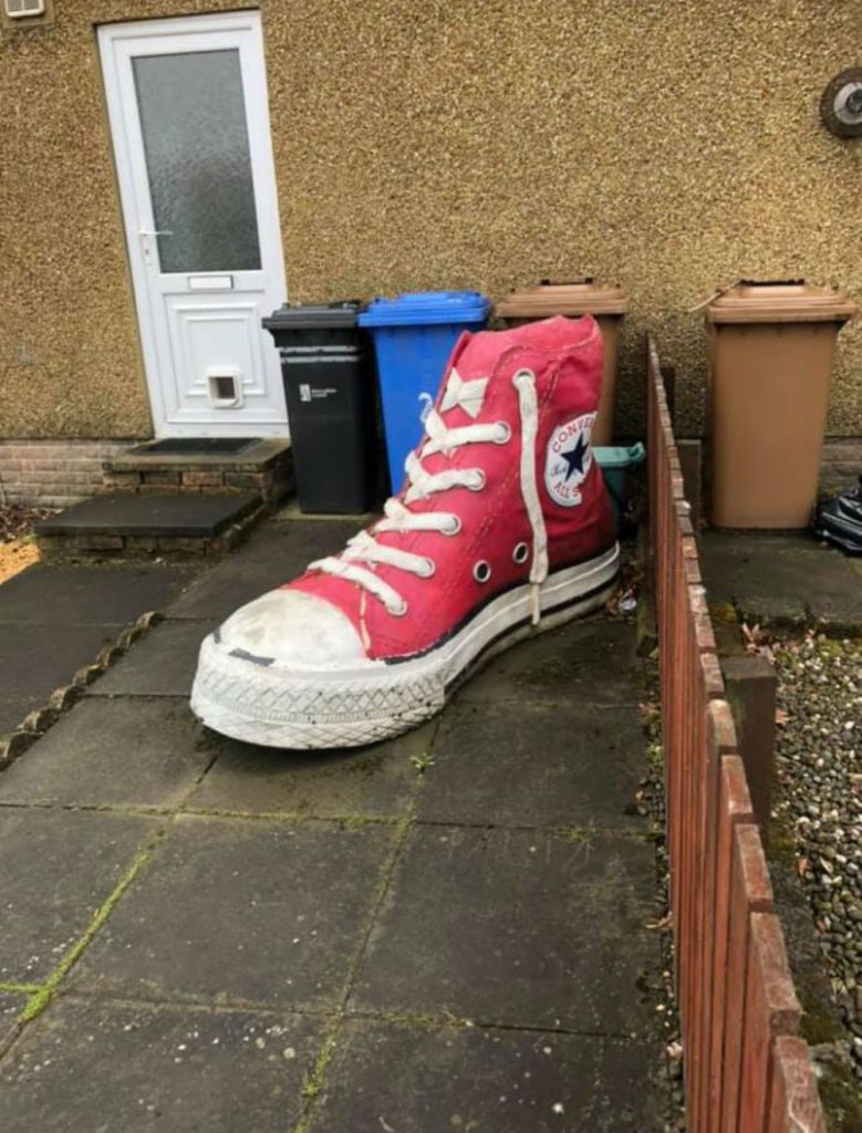 Mum goes viral after trying to sell giant shoe in her garden for almost £12,500