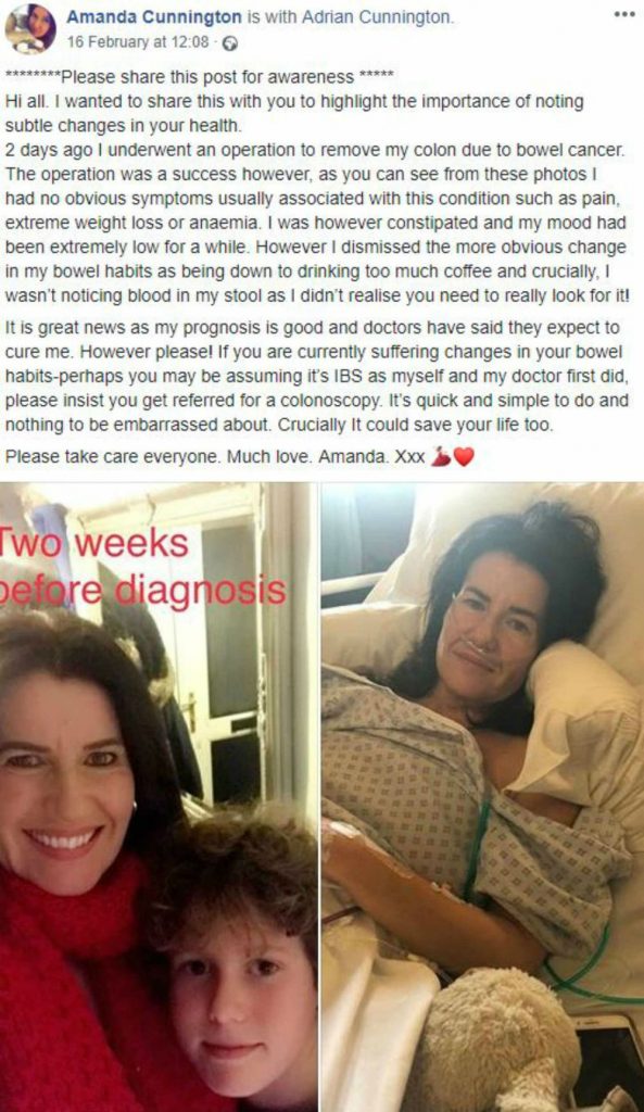 Mum posts hospital pic after cancer surgery, warning she mistook symptoms for "too much coffee"