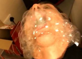 Self-confessed "idiot" turns himself into human soap dispenser for a laugh
