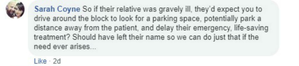 Facebook users commented on Chris Nixon’s post with calls to identify the culprit. Some comments asked what would the resident expect from the NHS ambulance service if they or one of their relatives were ill.