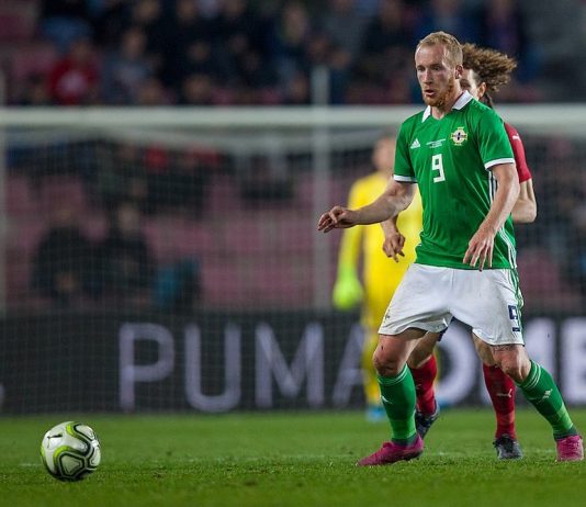 Hearts striker Liam Boyce in action for Northern Ireland | Hearts news