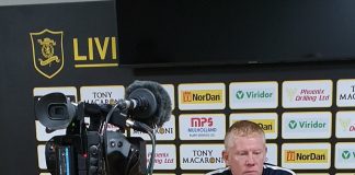 Livingston manager Gary Holt at a press conference | Livingston news