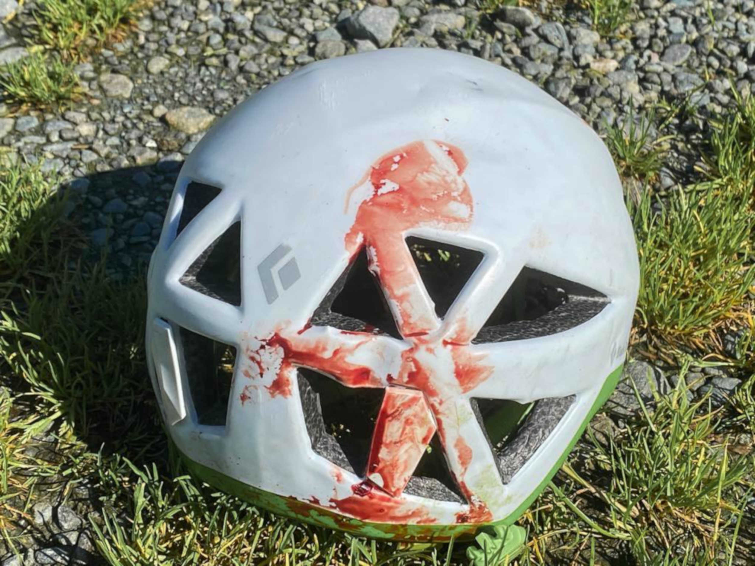 Bloody helmet