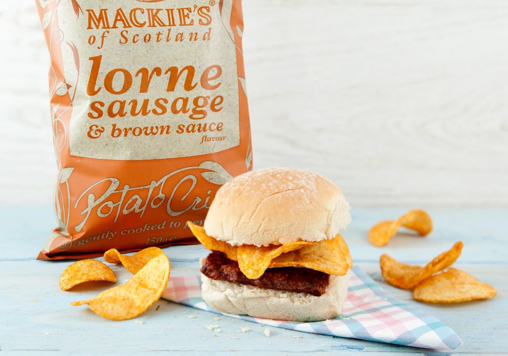 Image Supplied- Photo of Lorne sausage and brown sauce crisps- Food and Drink News Scotland