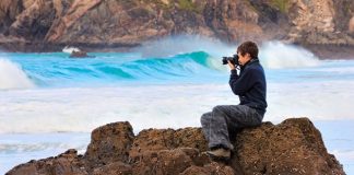 A photographer capturing scene that could be used in the calendar marking the Year of Coasts and Waters