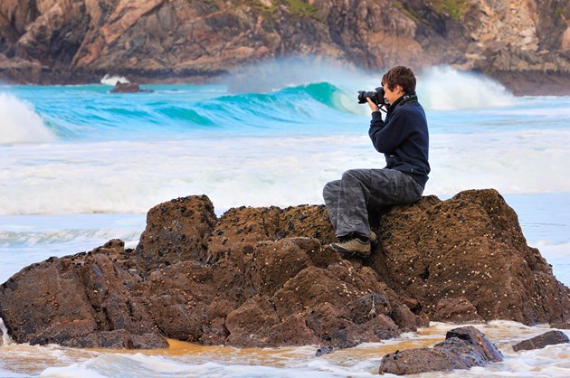 A photographer capturing scene that could be used in the calendar marking the Year of Coasts and Waters