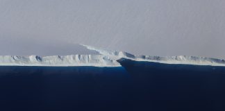 A platform of ice surrounding Antarctica nearly four times the size of the UK is at risk of collapse as the effects of climate change threaten to destabilise it