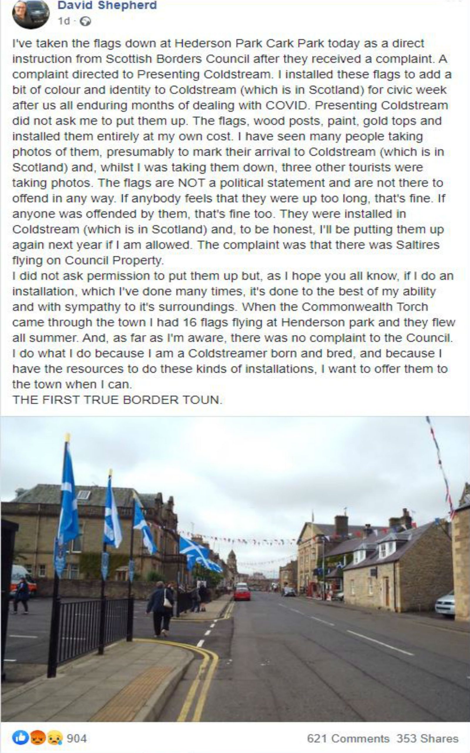 David's Facebook post-Scottish News