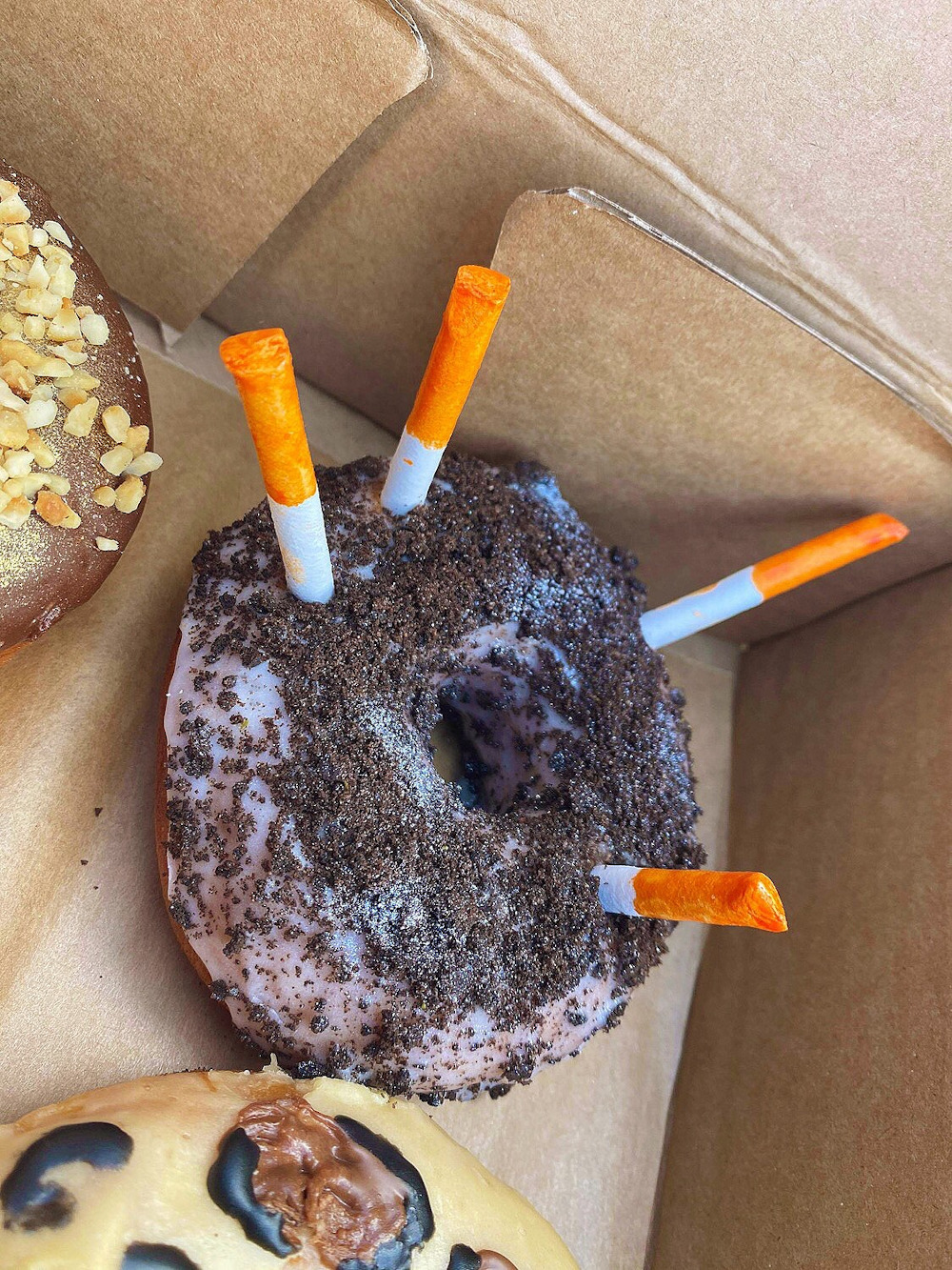 Donut shaped like ashtray