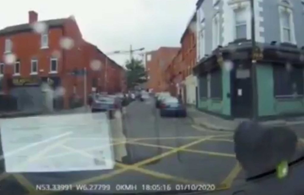 Cyclist appears to fake an accident after setting up and cycling into him