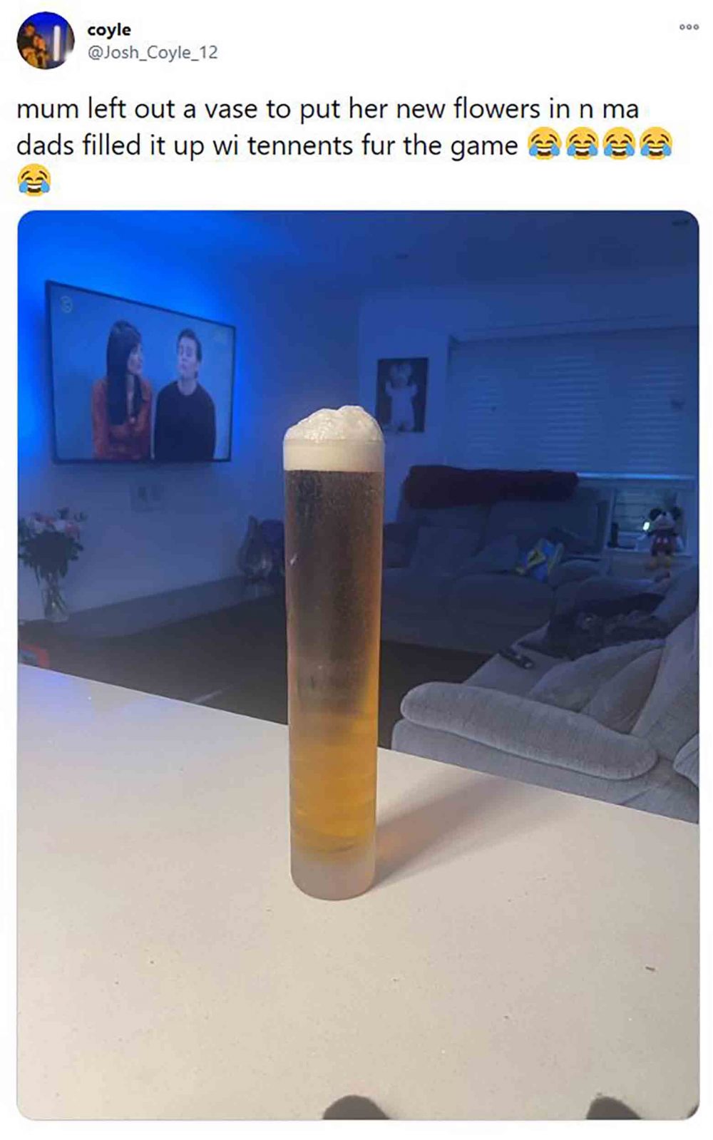 A vase full of beer