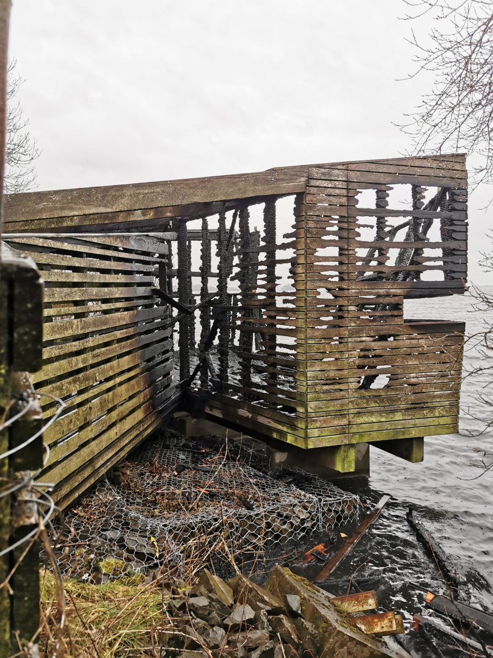 The hide after the fire  © Simon Ritchie NatureScot - Court and Crime News Scotland