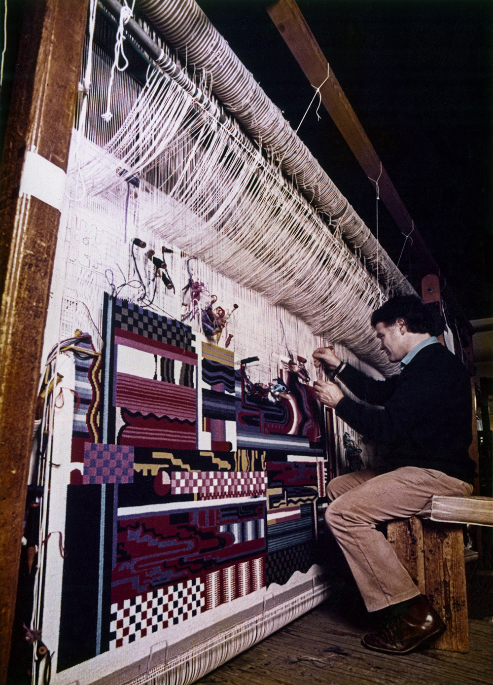 Archie Weaving Whitworth, Paolozzi Tapestry circa 1967. Image courtesy of Archie Brennan Estate - Entertainment News Scotland 