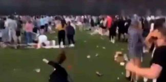 Shocking video shows woman fall to the ground after being pelted with football - Viral Video News