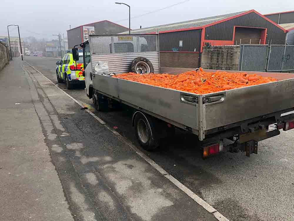 Police fine driver after discovering huge amount of carrots - Police News UK