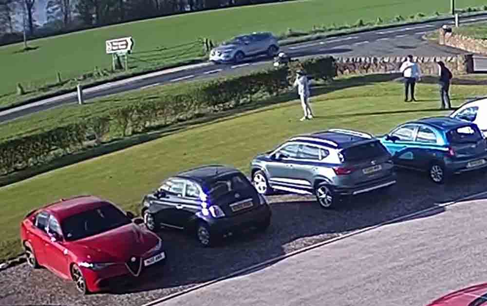 Video shows yobs smash car window with golf ball in driving range - Scottish News