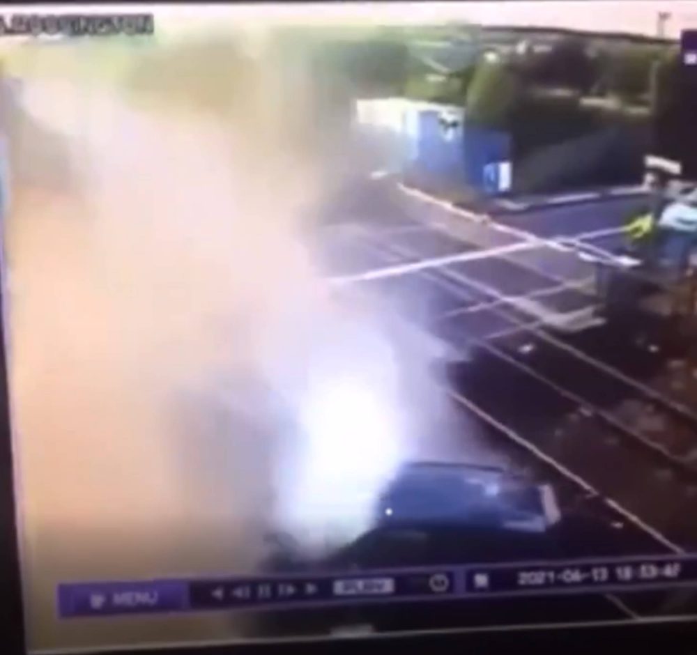 The after math of the car colliding with the train | Transport News UK