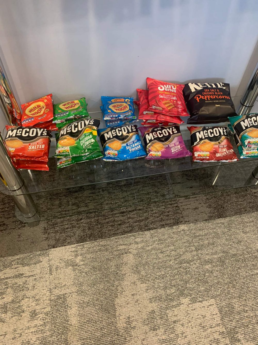 The selection of crisps in the hotel room - Sport News UK