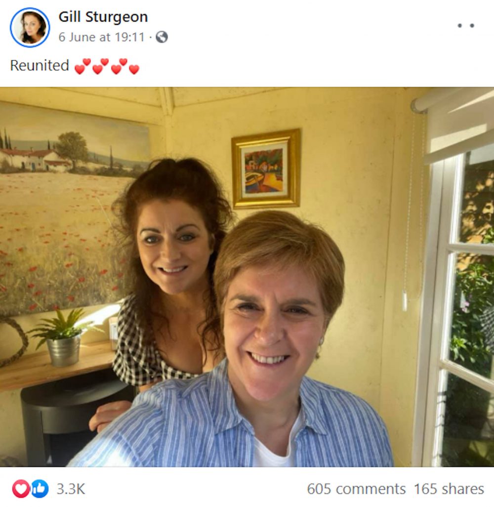 Gill Sturgeons reunion Facebook post | Politics News Scotland