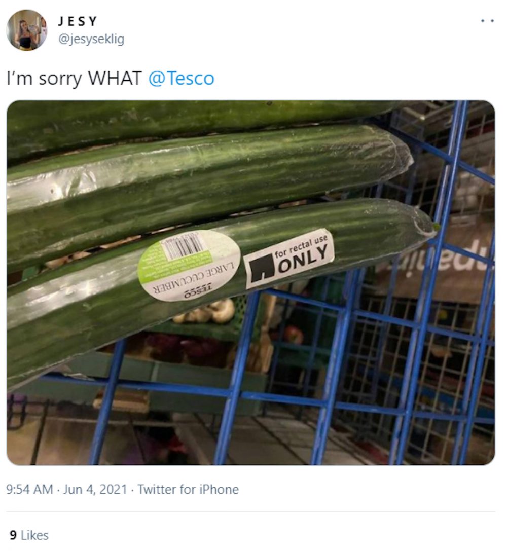 Jesy Seklig cucumber tweet- Consumer News UK