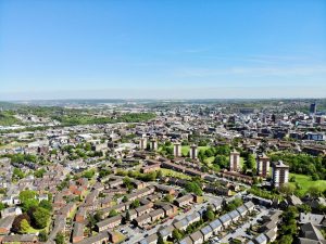 Aerial shot of houses in Sheffield - Scottish News