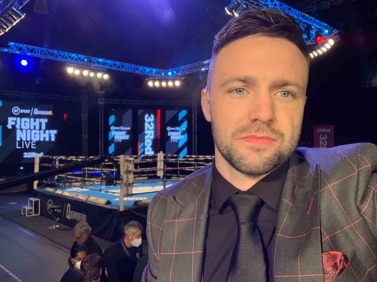 Josh Taylor Selfie by boxing ring