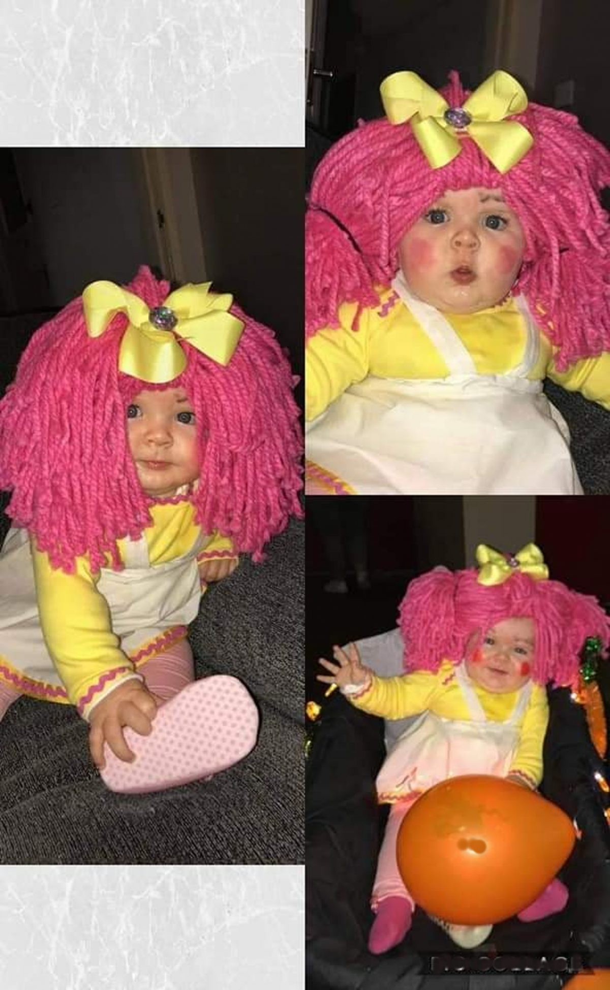 Alexa as a baby in a different Halloween outfit 