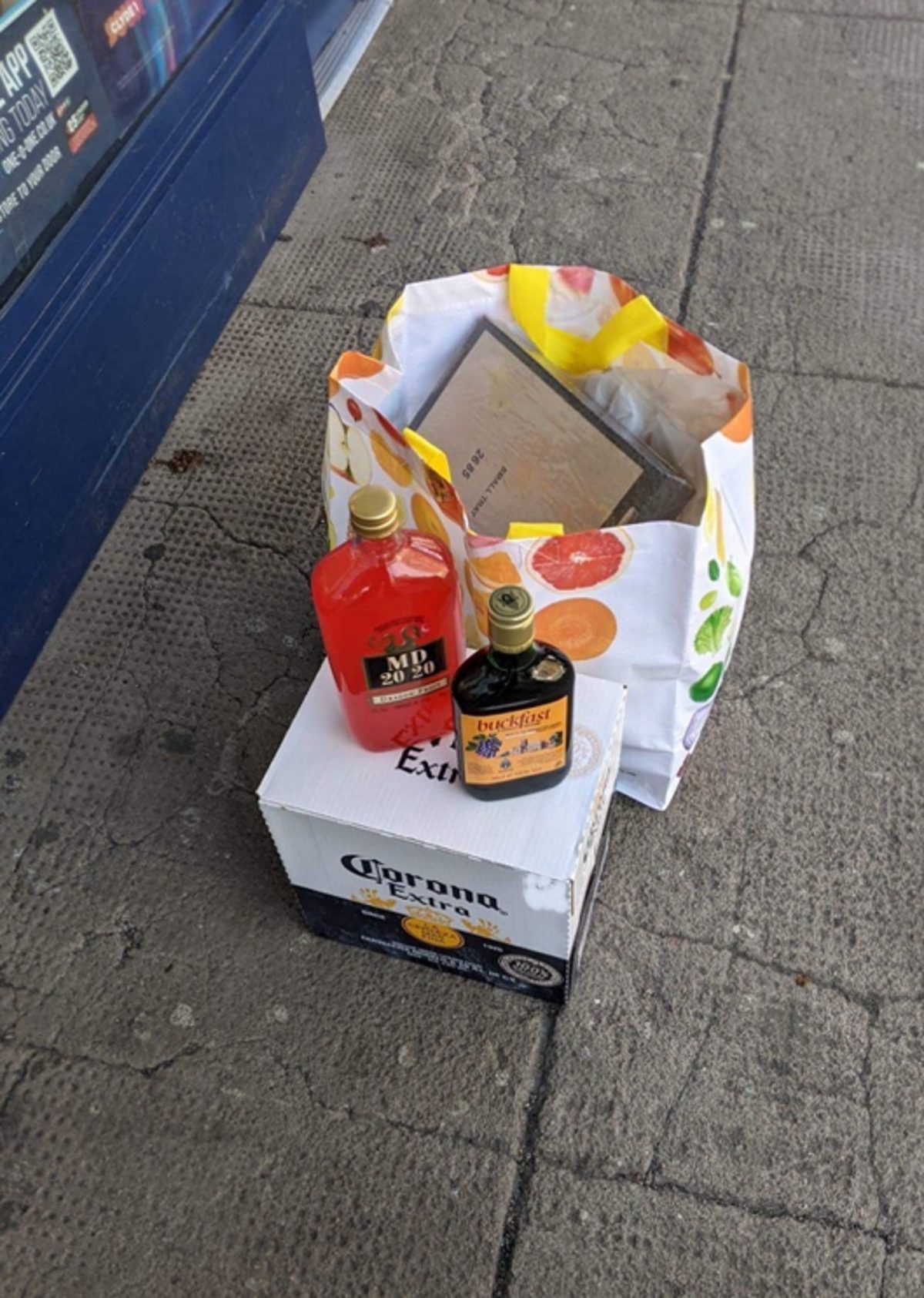 A carry out including a bottle of Buckfast